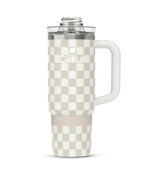 Limited Edition: 30oz. Taupe Tartan Travel StrawSip™ Tumbler | Soft Select